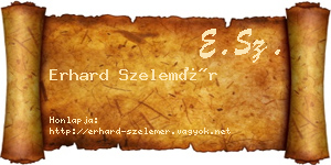 Erhard Szelemér névjegykártya